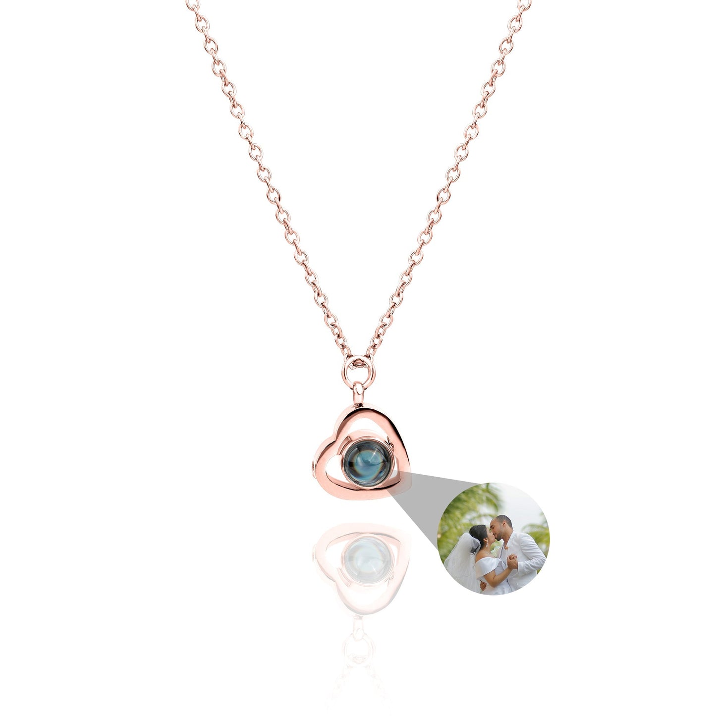 Personalised photo necklace - heart-shaped