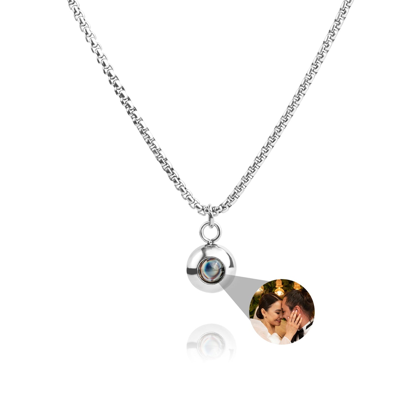Personalised photo necklace - Snake chain