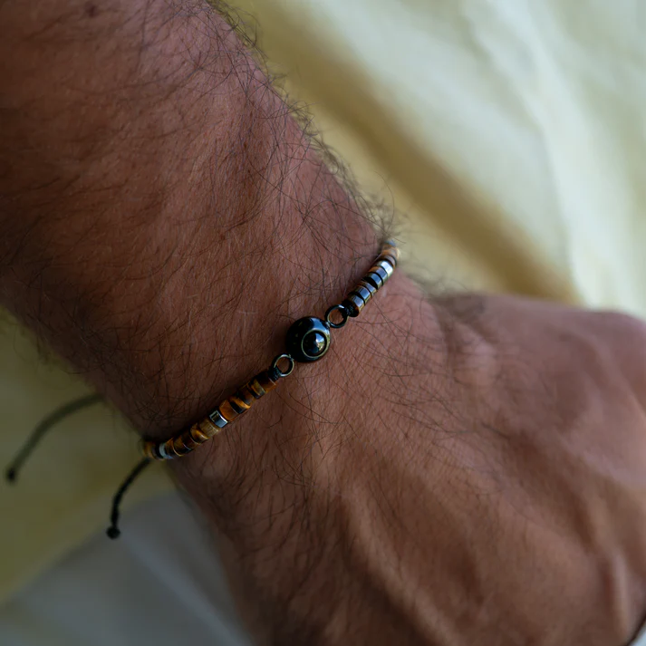 Personalised photo bracelet with your photo - Heishi Gemstone