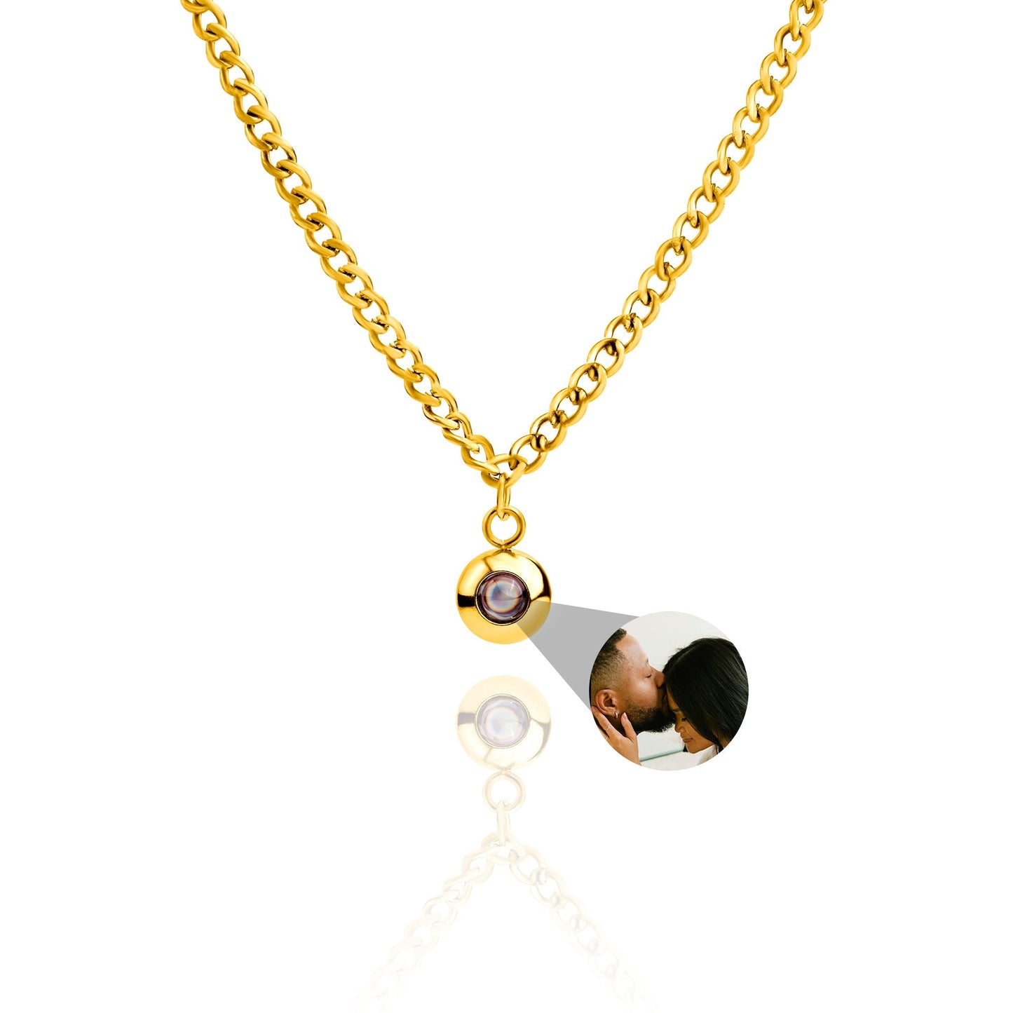 Personalised photo necklace - Cuban chain