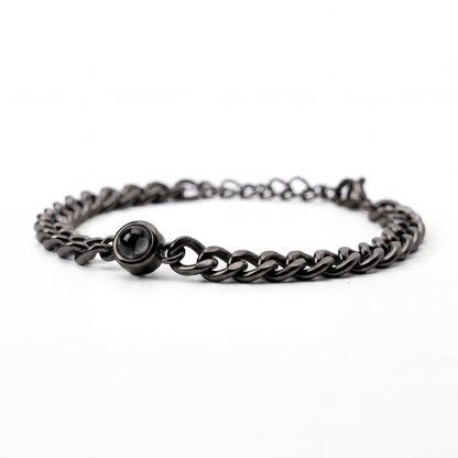 Personalised photo bracelet with your photo - Cuban chain