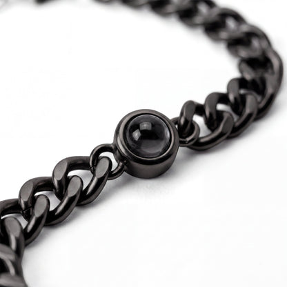 Personalised photo bracelet with your photo - Cuban chain
