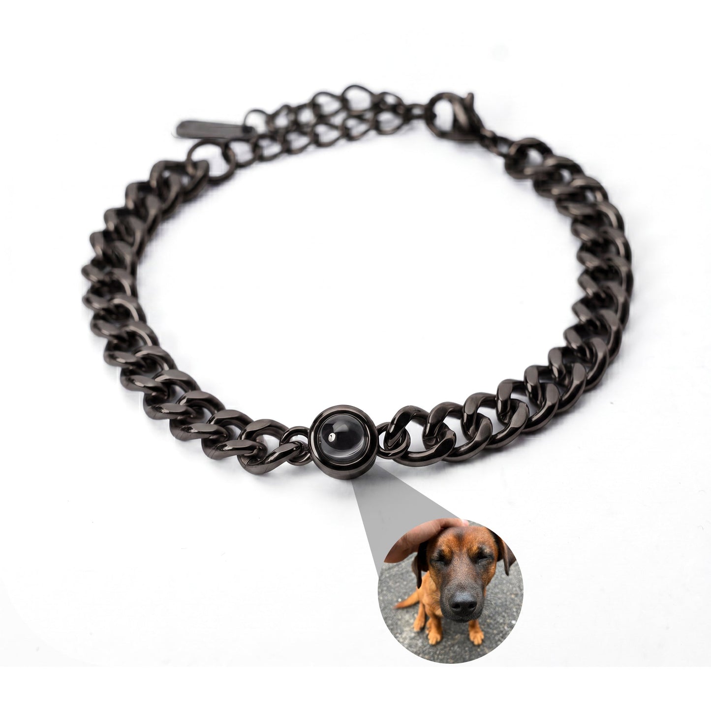 Personalised photo bracelet with your photo - Cuban chain
