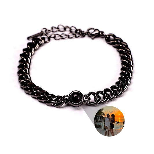 Personalised photo bracelet with your photo - Cuban chain