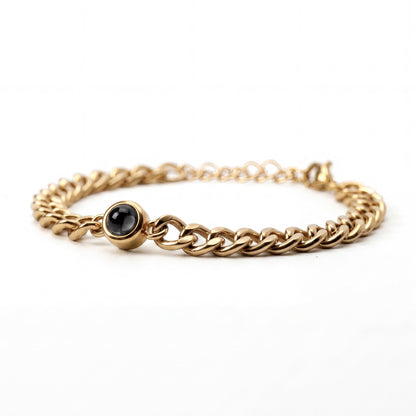 Personalised photo bracelet with your photo - Cuban chain
