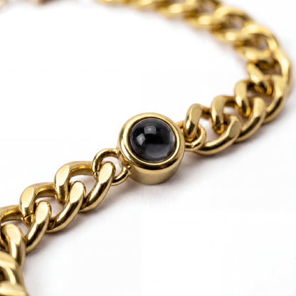 Personalised photo bracelet with your photo - Cuban chain