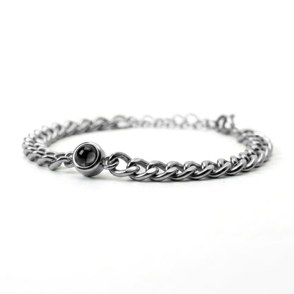 Personalised photo bracelet with your photo - Cuban chain