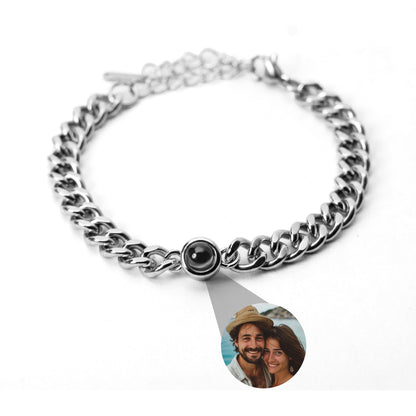Personalised photo bracelet with your photo - Cuban chain