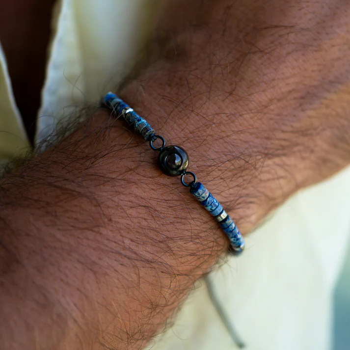 Personalised photo bracelet with your photo - Heishi Gemstone