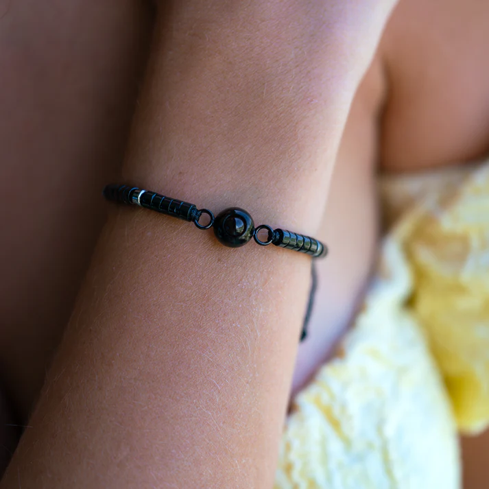 Personalised photo bracelet with your photo - Heishi Gemstone