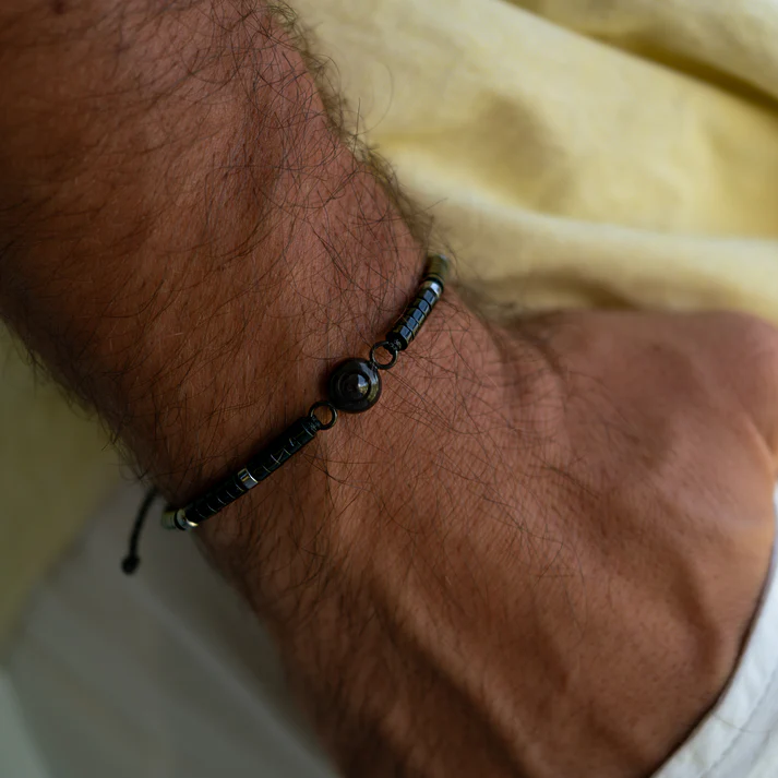 Personalised photo bracelet with your photo - Heishi Gemstone