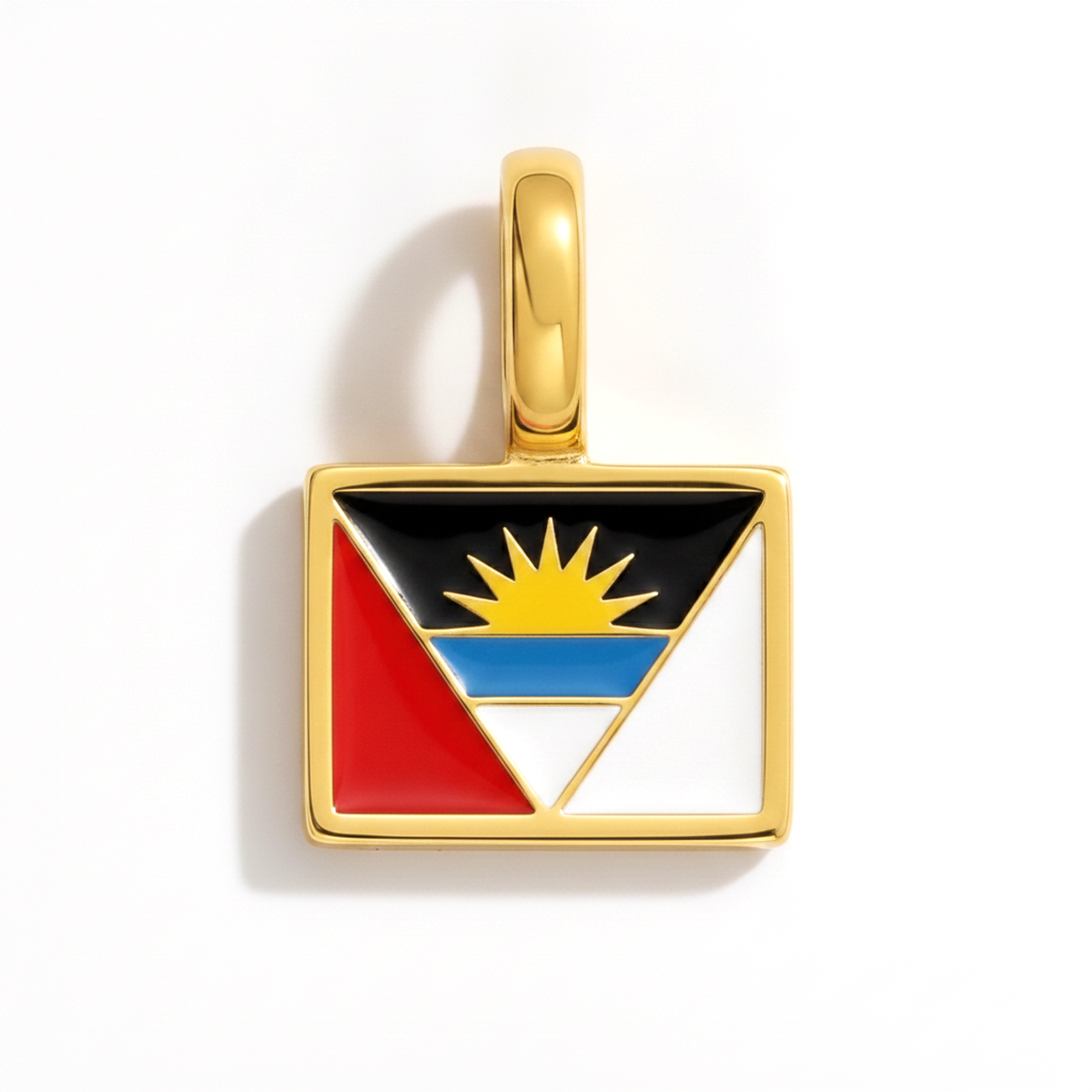 Charm antiguaandbarbuda – square gold