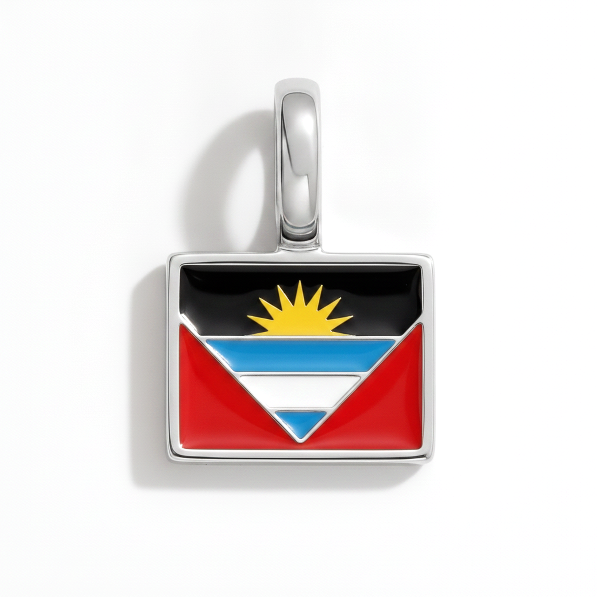 Charm antiguaandbarbuda – square silver