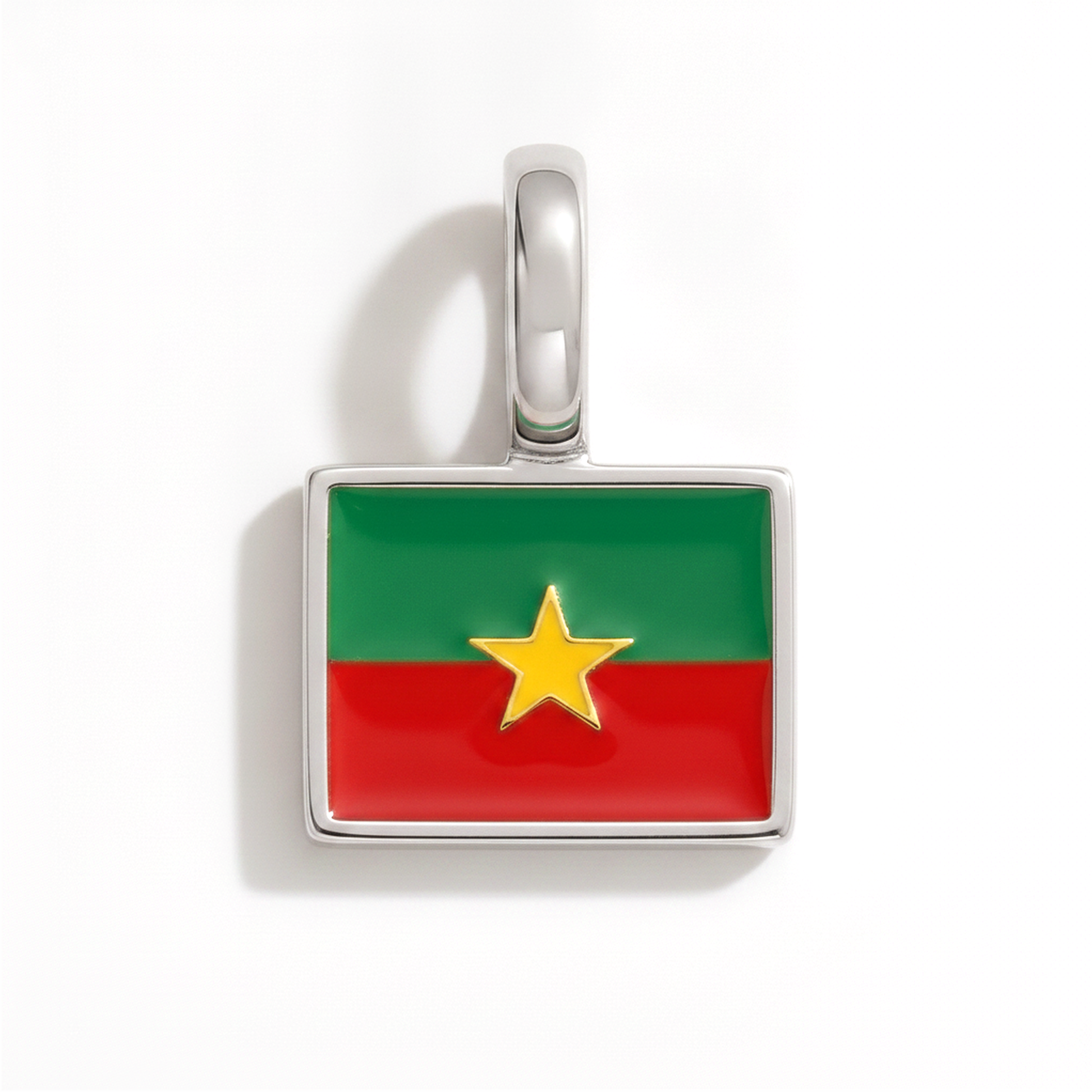 Charm burkinafaso – square silver