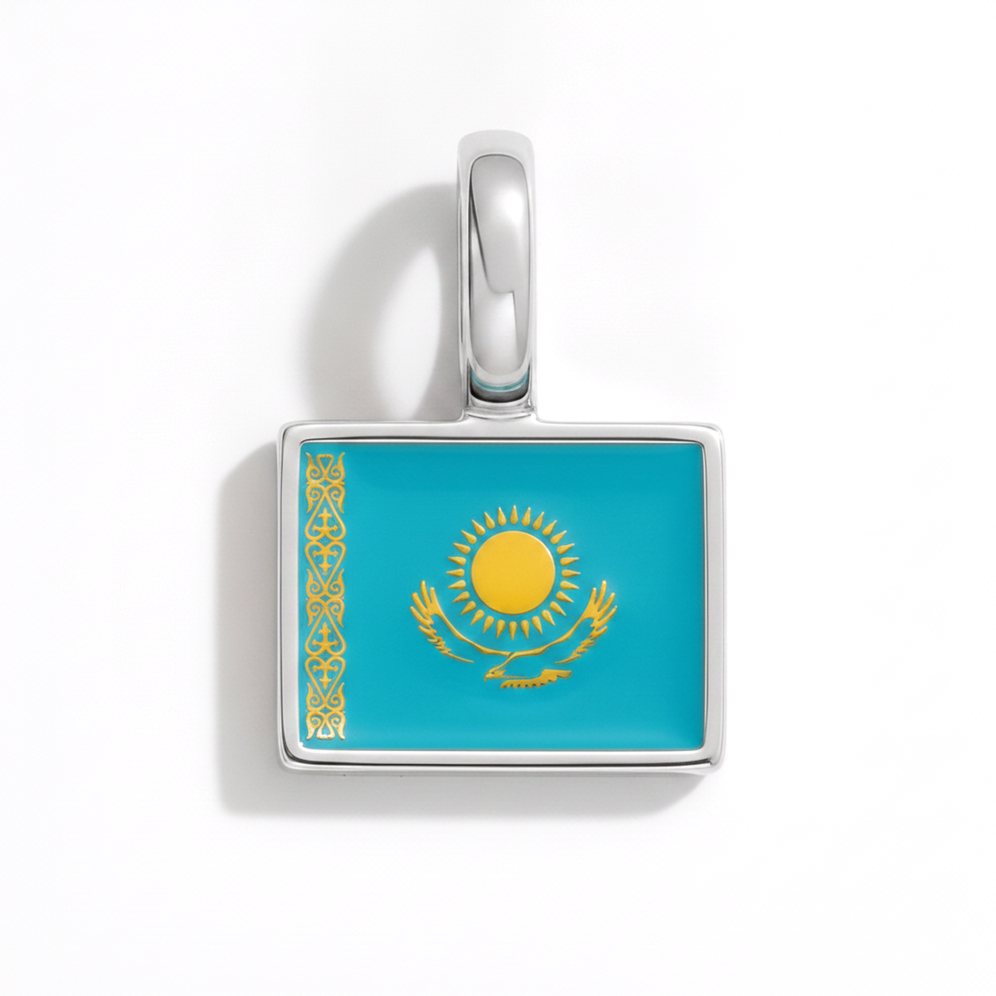 Charm kazakhstan – square silver