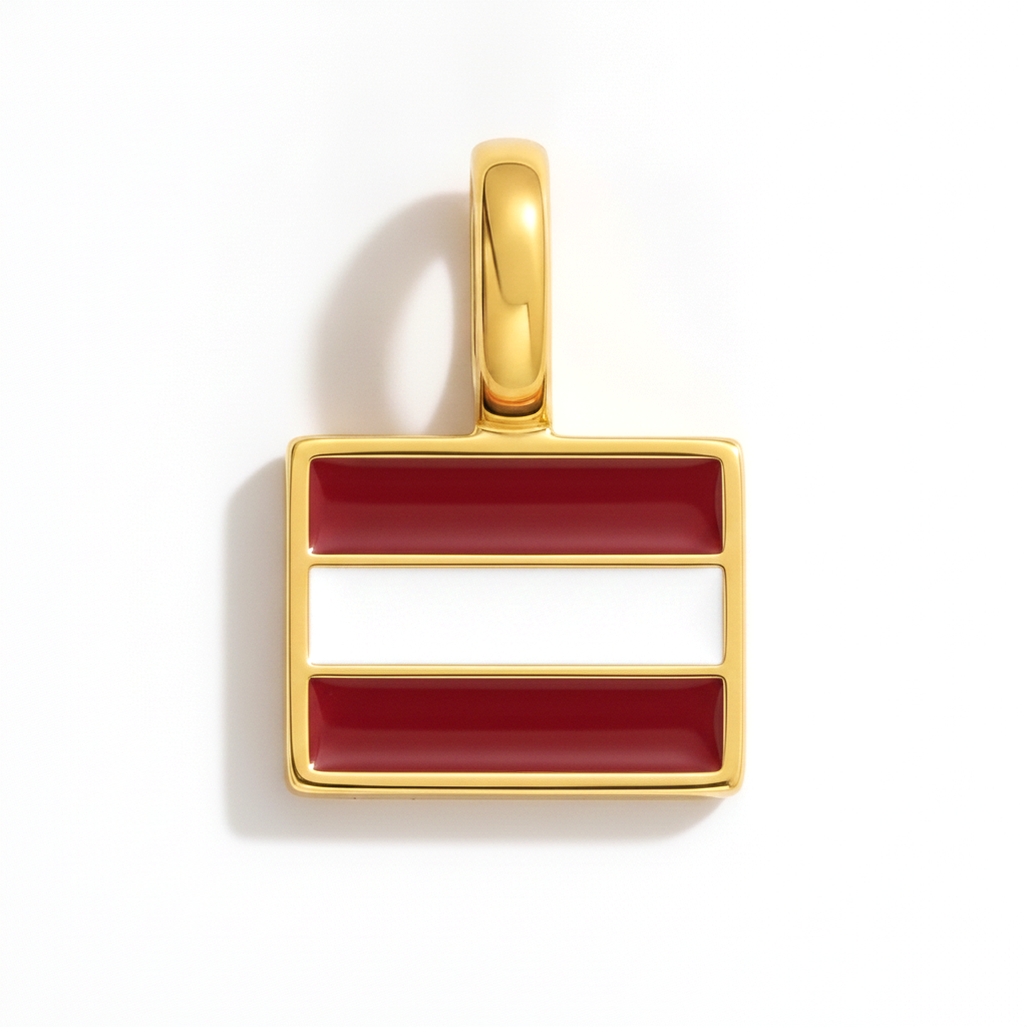 Charm latvia – square gold