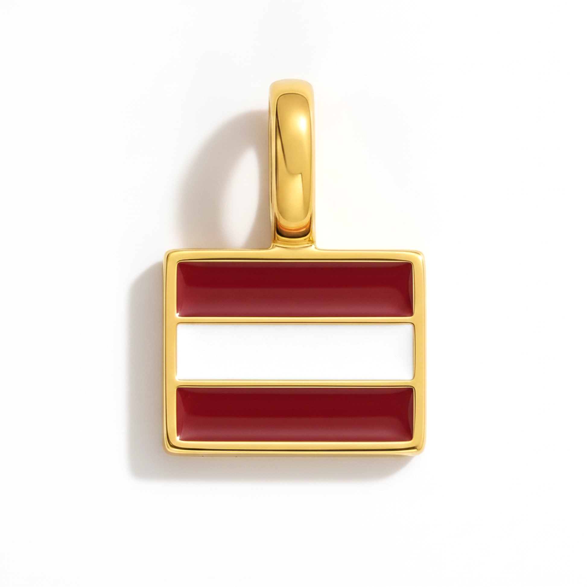 Charm latvia – square gold