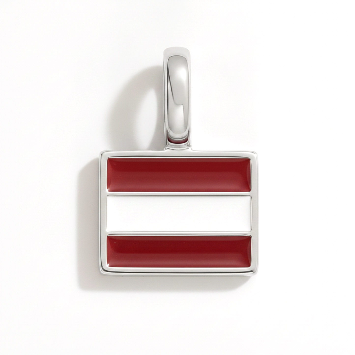 Charm latvia – square silver