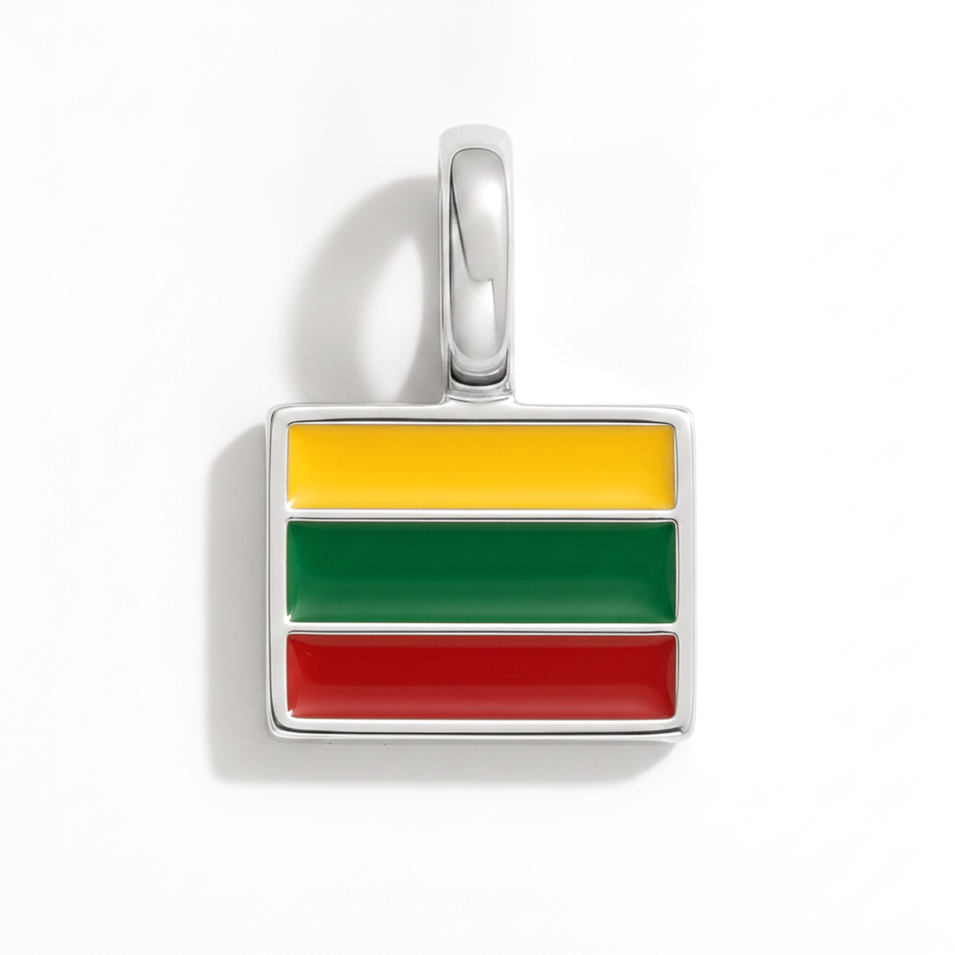 Charm lithuania – square silver