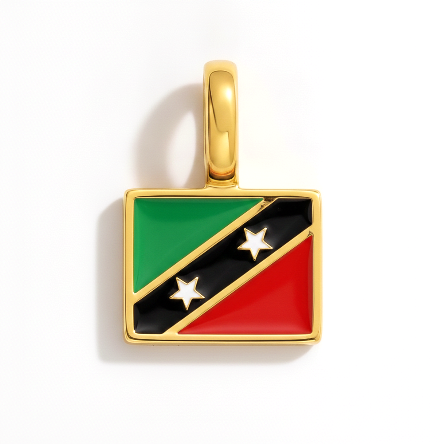 Charm saintkittsandnevis – square gold