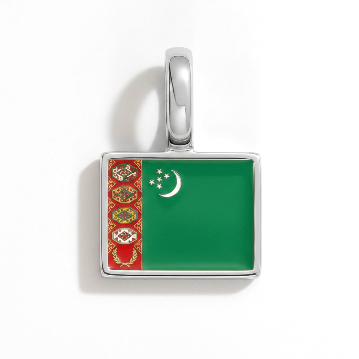 Charm turkmenistan – square silver