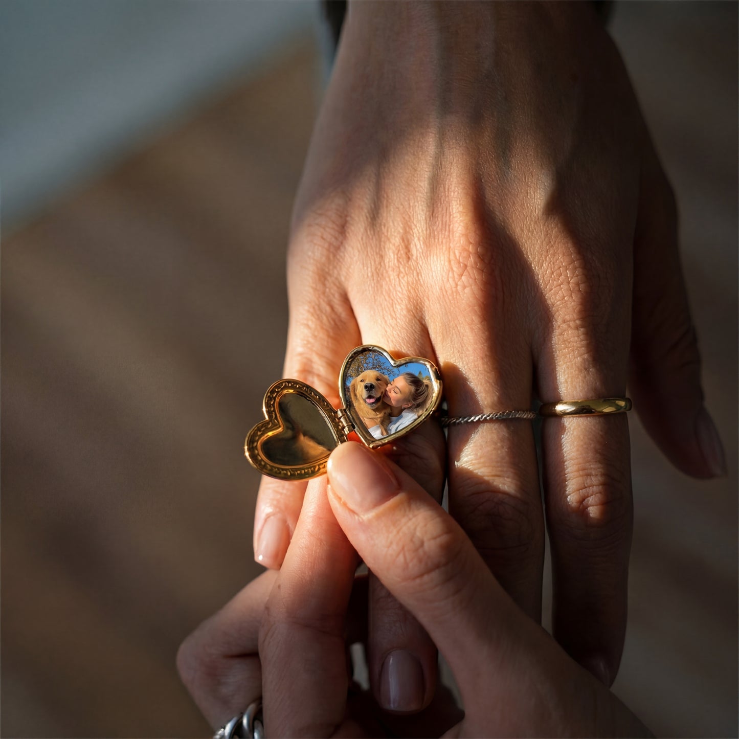 Locket Ring with Photo - Heart