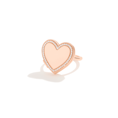Locket Ring with Photo - Heart