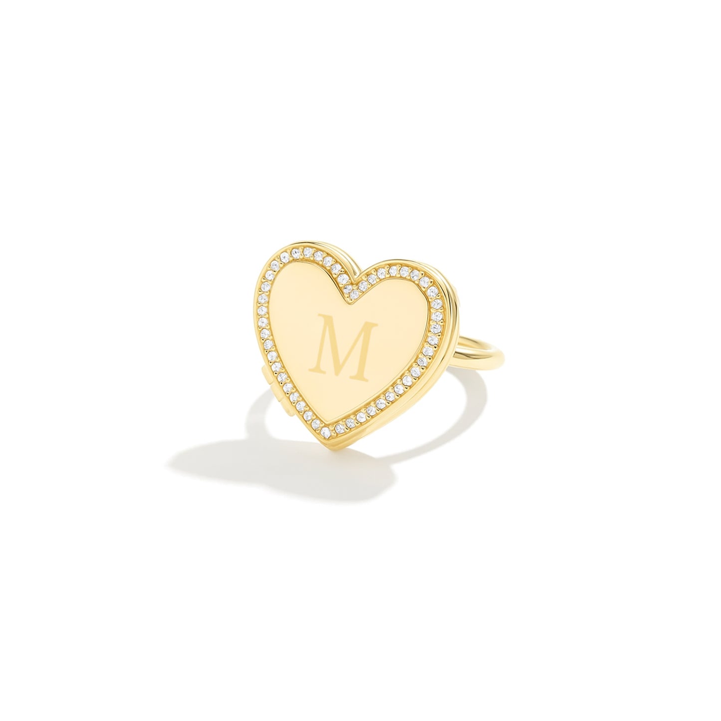 Locket Ring with Photo - Heart