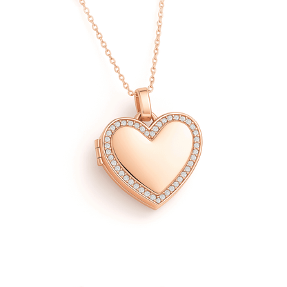 Locket Necklace with Photo - Heart