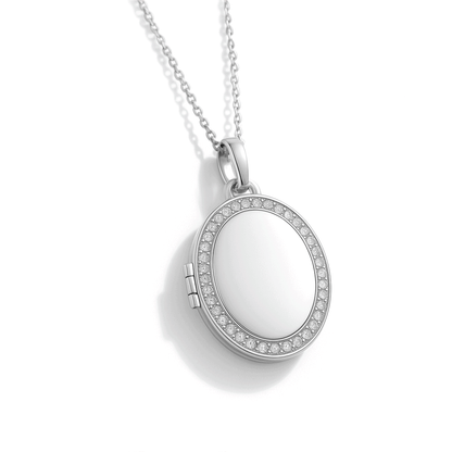 Locket Necklace with Photo - Oval