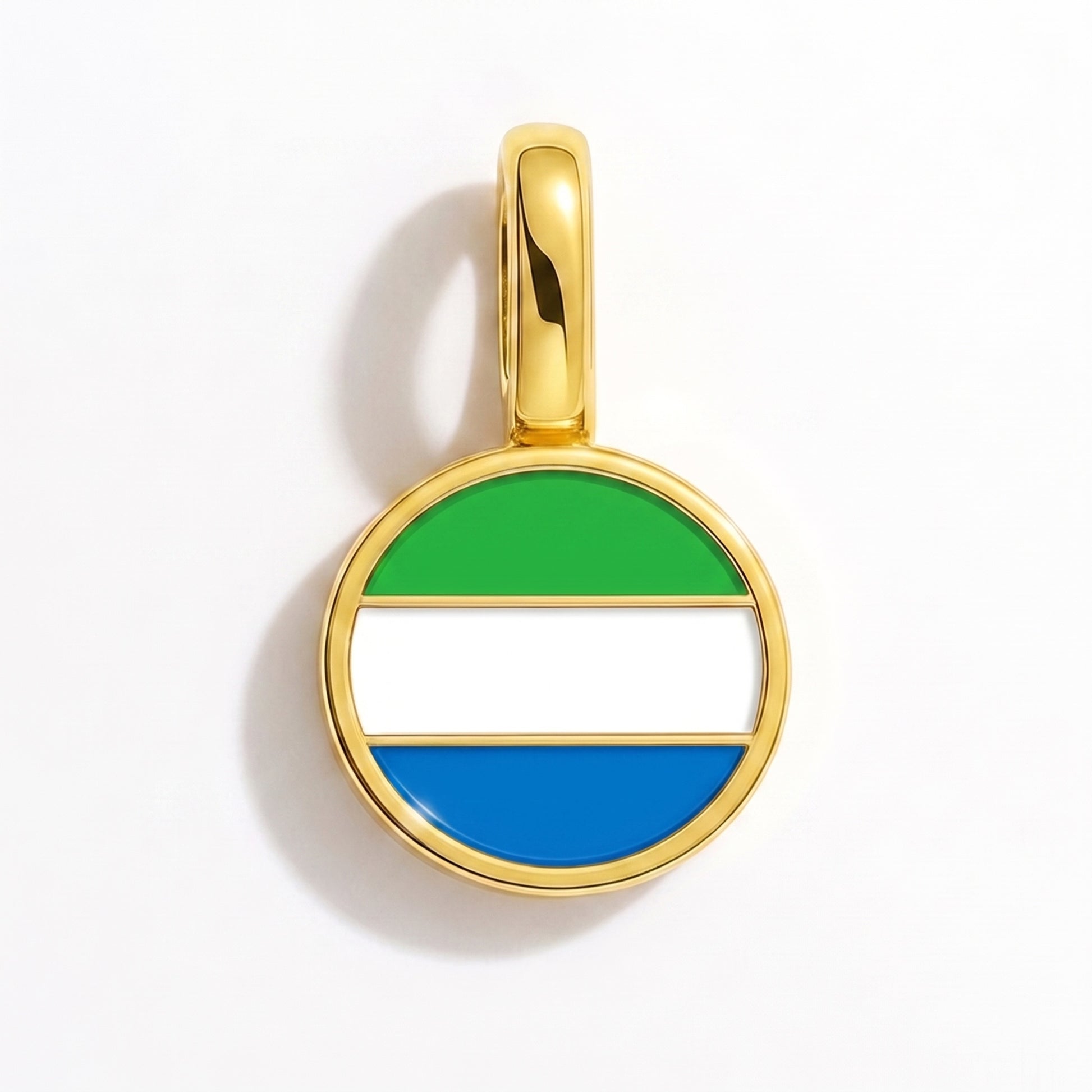 Flag charm Sierra Leone – round gold
