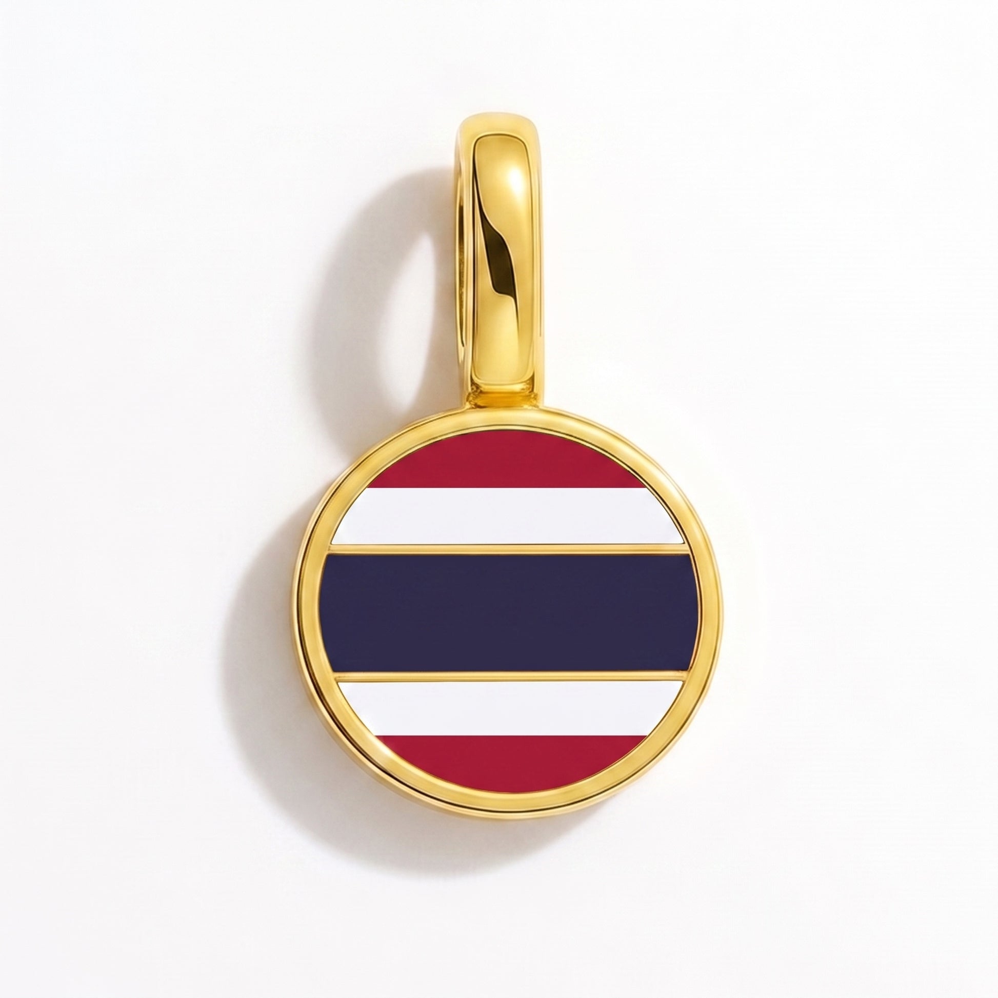 Flag charm Thailand – round gold