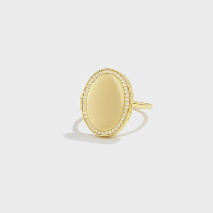 Locket Ring with Photo - Oval